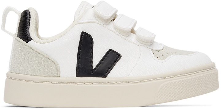 Photo: Veja Baby White & Black Vegan V-10 Velcro Sneakers