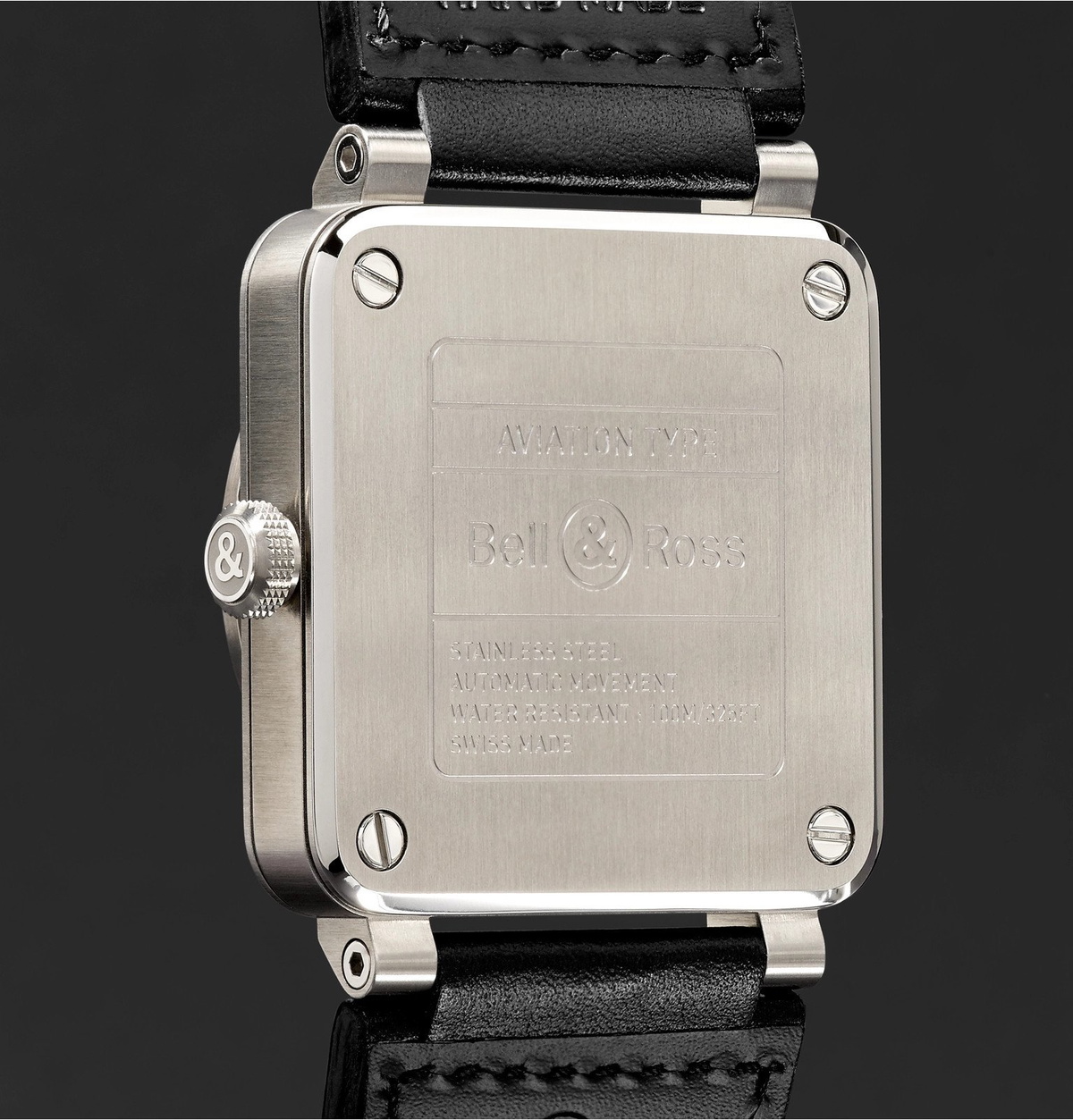 Bell & Ross - BR 03-93 GMT 42mm Steel and Leather Watch, Ref. No. BR0393‐GMT-ST/SCA - Black