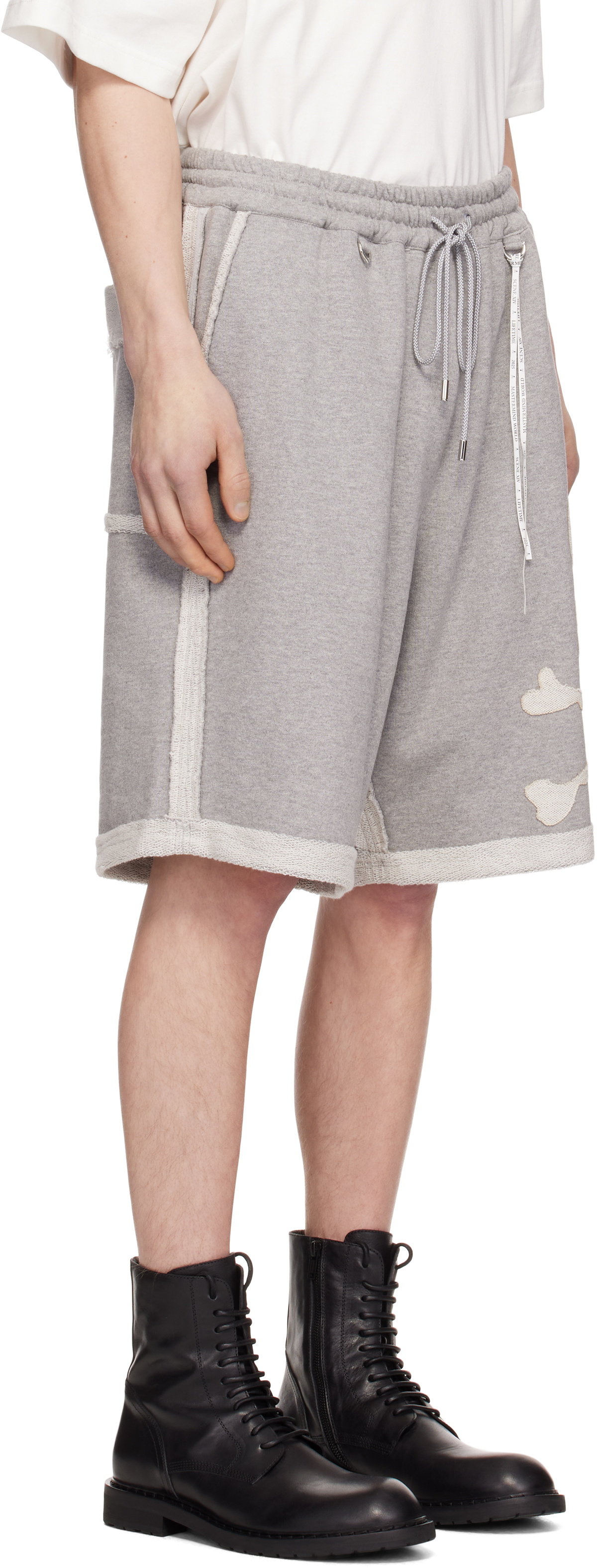 MASTERMIND WORLD Gray MW Cut-Off Sweat Shorts