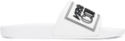 Versace Jeans Couture White Logo Shelly Pool Slides