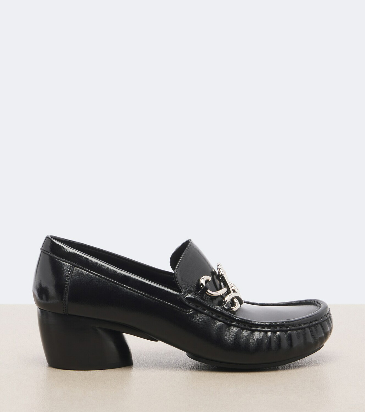 Loewe Oval Double L leather loafer pumps