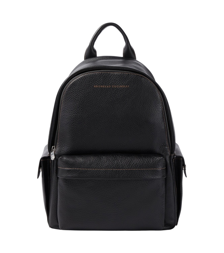 Photo: Brunello Cucinelli Logo leather backpack