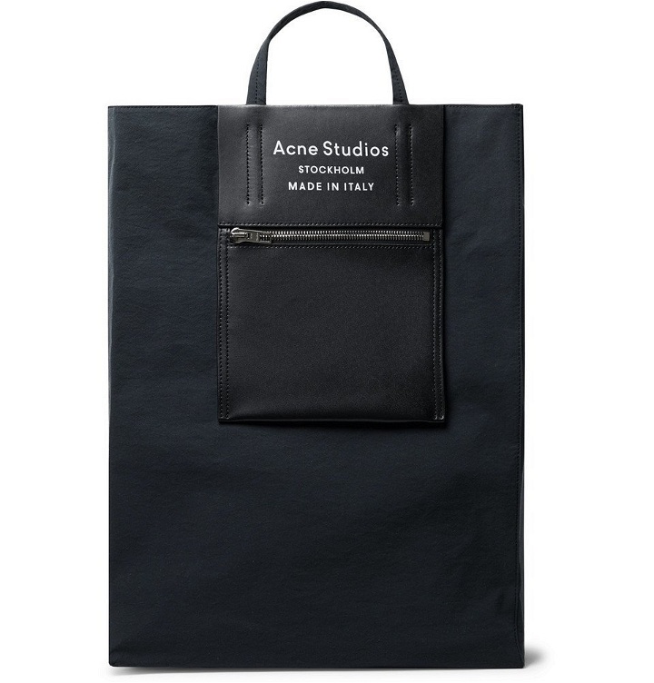 Photo: Acne Studios - Leather-Trimmed Nylon Tote Bag - Black