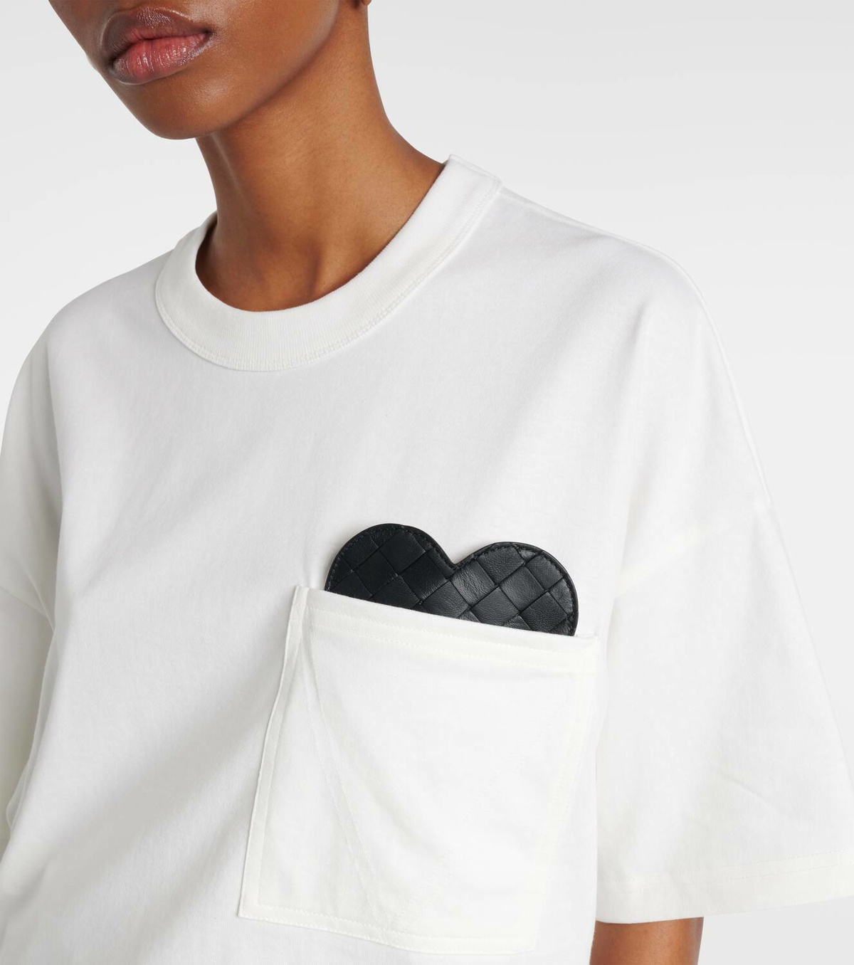 Bottega Veneta Heart-detail cropped jersey T-shirt