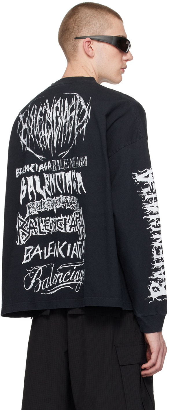 Balenciaga Black DIY Metal Long Sleeve T-Shirt Balenciaga