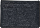 TOM FORD Navy T Line Card Holder