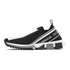Dolce and Gabbana Black and White Sorrento Slip-On Sneakers