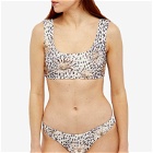 Oceanus Women's Callie Low-Rise Print Bikini Bottom in Leopard