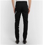 CALVIN KLEIN 205W39NYC - Black Slim-Fit Piped Wool-Gabardine Trousers - Black