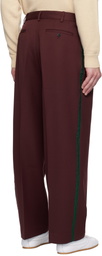 Bode Burgundy Riding Twill Braided Trousers