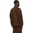 WACKO MARIA Brown and Black Fleece Leopard Pullover Jacket
