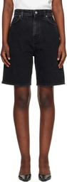 Loulou de Saison Black Isu Lds Denim Shorts