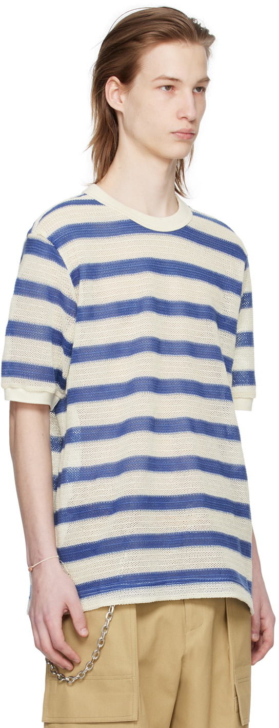 AFTER PRAY Blue & White Striped T-Shirt