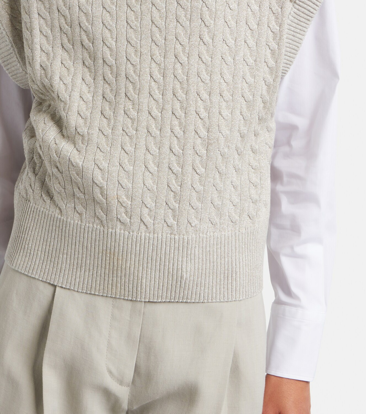 Brunello Cucinelli Cable-knit cotton-blend sweater