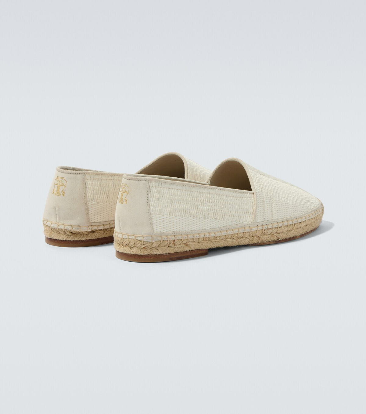 Brunello Cucinelli Suede-trimmed woven espadrilles
