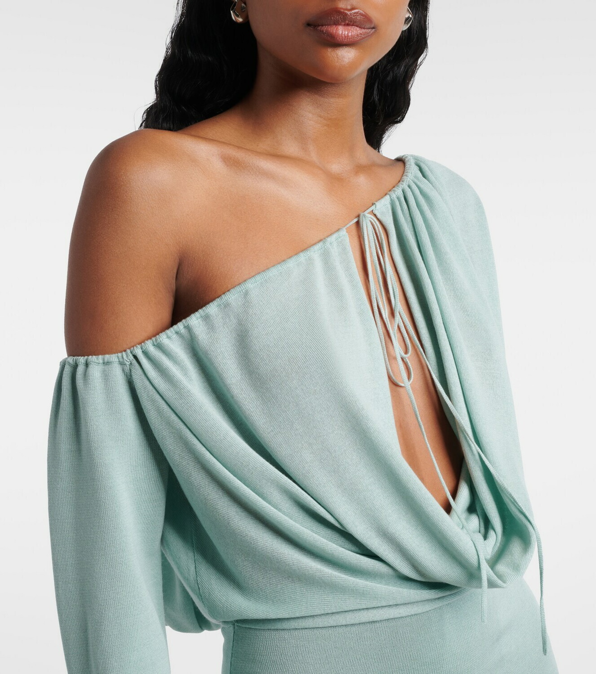 Aya Muse Sola asymmetric draped minidress