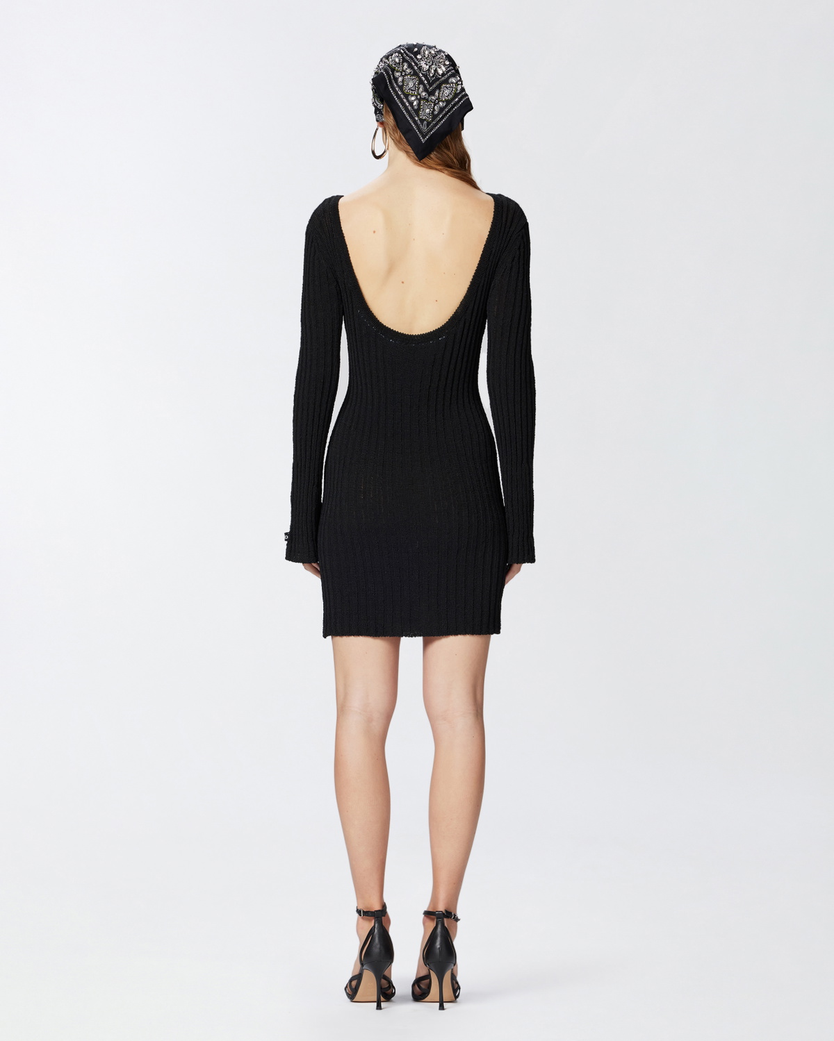 Pinko Knit Mini Dress With Crew Neck Limo Black