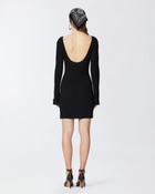 Pinko Knit Mini Dress With Crew Neck Limo Black