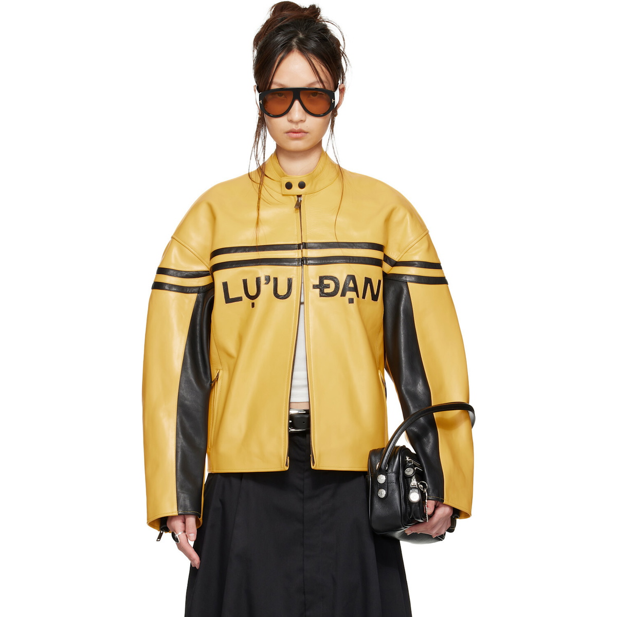 LU'U DAN BRUCE LEE x LỰU ĐẠN Yellow Legacy Moto L-D Leather Jacket