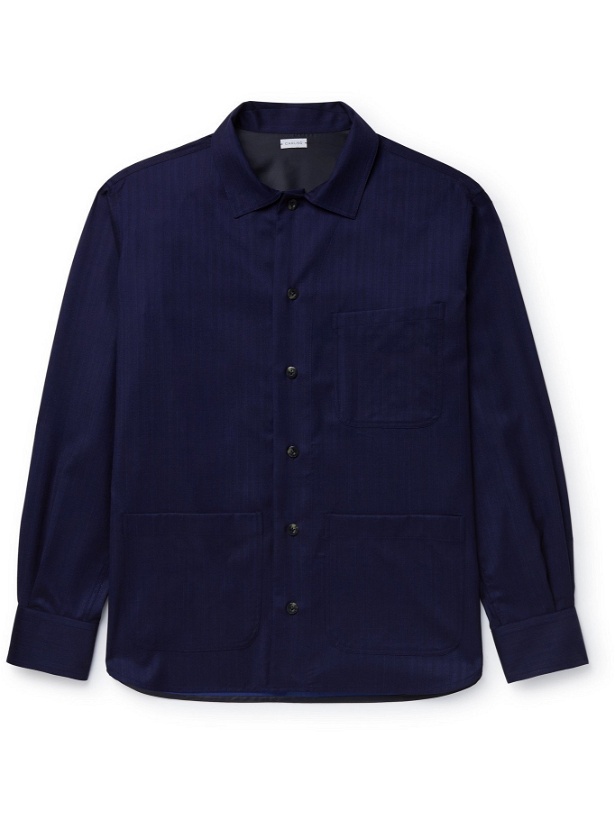 Photo: CARUSO - Pinstriped Wool and Silk-Blend Shirt Jacket - Blue - M