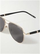 Montblanc - Meisterstück Aviator-Style Gold-Tone Acetate Sunglasses