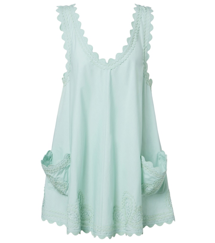 Photo: Juliet Dunn Embroidered scalloped cotton poplin minidress
