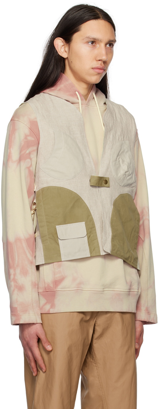 Nicholas Daley Beige Paneled Vest