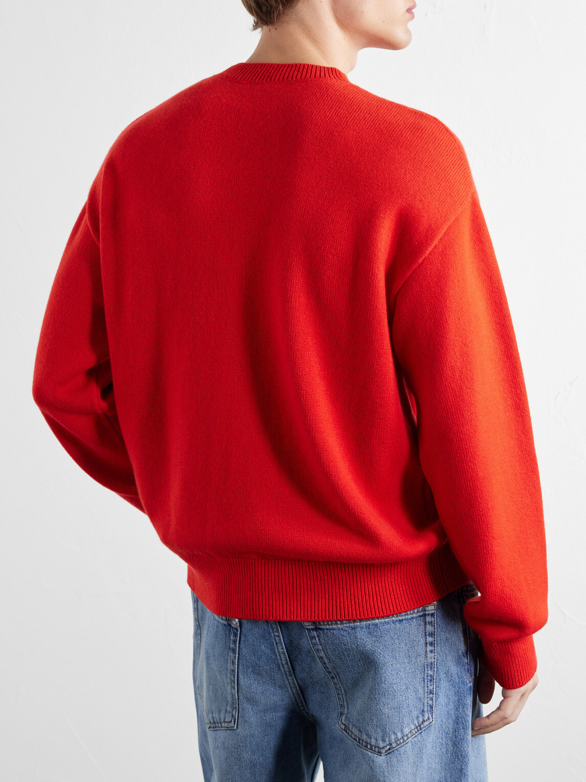 LOEWE - Anagram-Embroidered Cashmere-Blend Sweater - Red