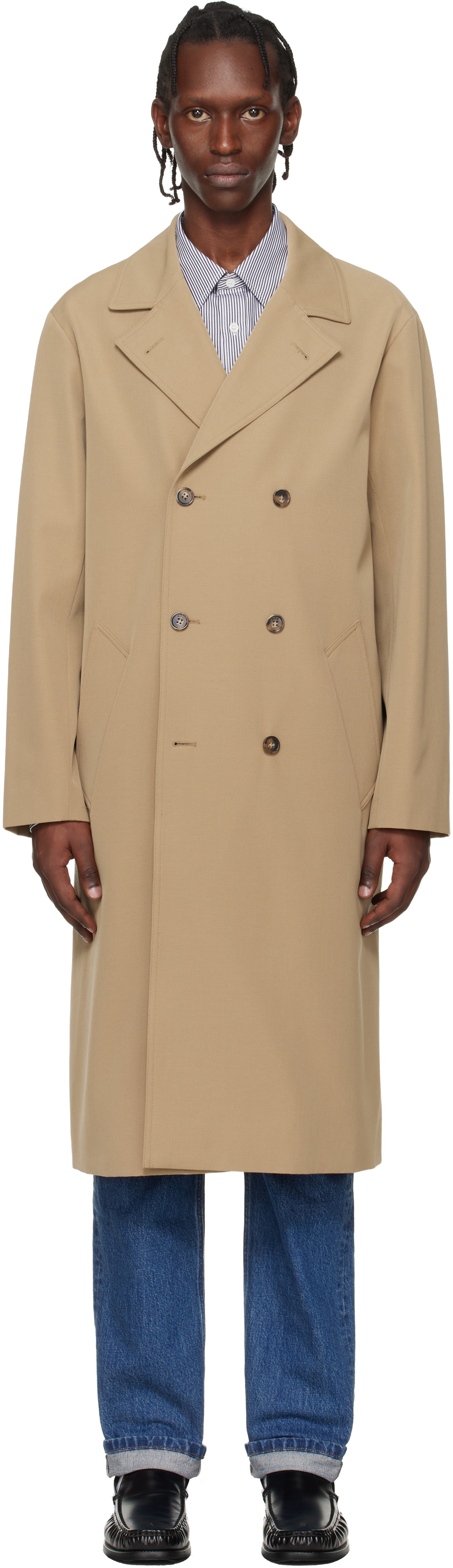 A.P.C. Beige Croisé Coat