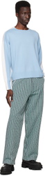 ZANKOV Blue & Off-White Lucien Sweater