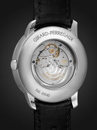 GIRARD-PERREGAUX - 1966 Date and Moon Phases Automatic 40mm Stainless Steel and Leather Watch, Ref. No. 49545-11-131-BB60