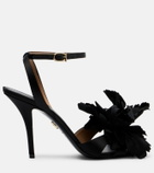 Ferragamo Ghilly 95 floral-appliqué satin sandals