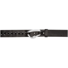 HELIOT EMIL Black Leather Carabiner Belt