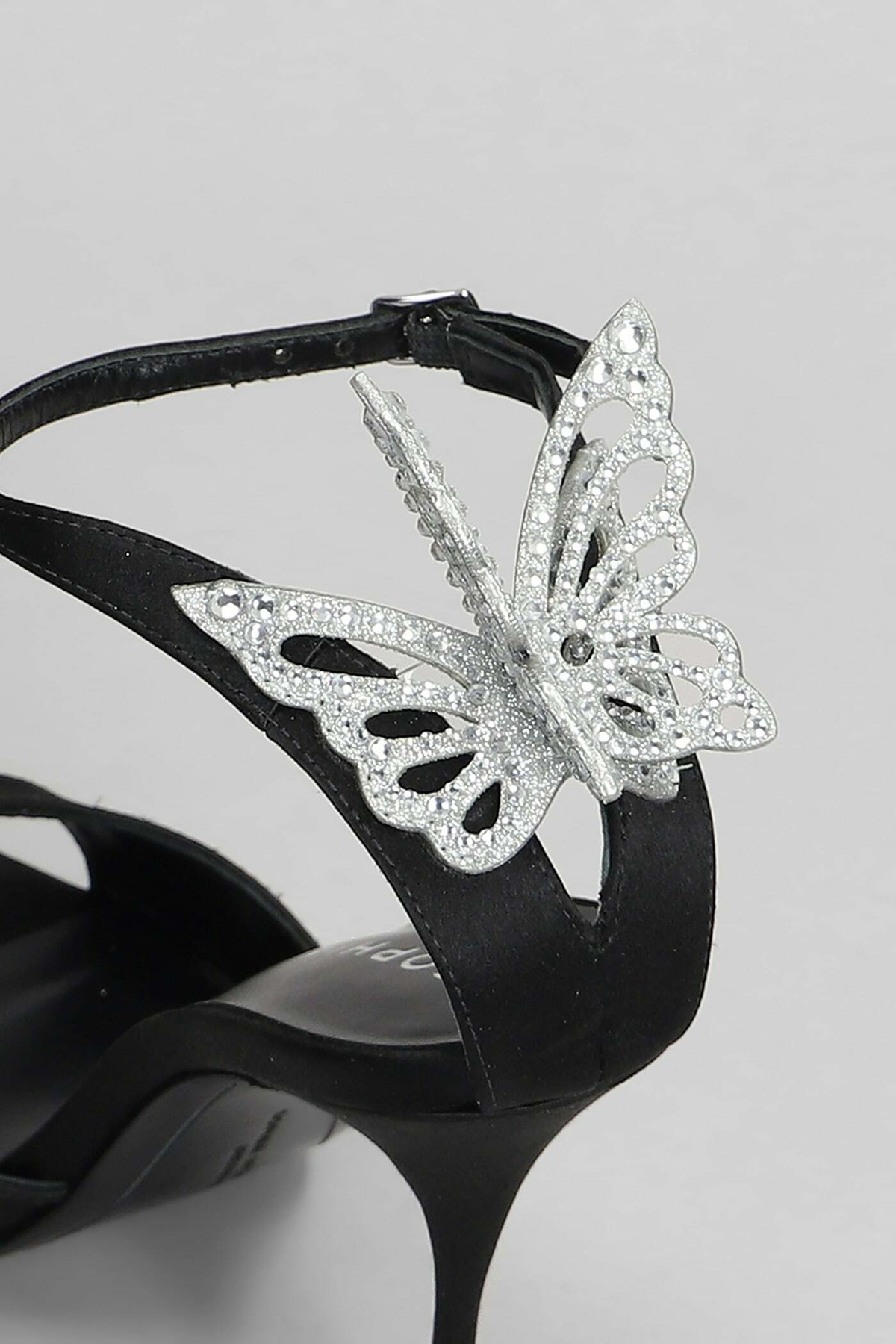 Sophia Webster Aura Sandals In Black Satin