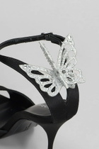 Sophia Webster Aura Sandals In Black Satin