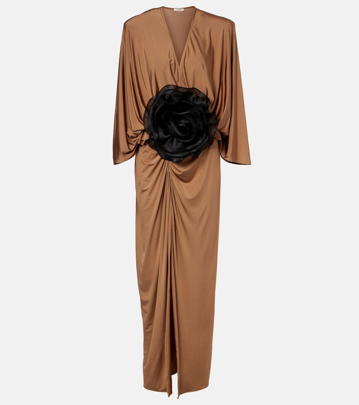 Jacques Wei Floral-appliqué jersey maxi dress