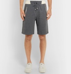 Brunello Cucinelli - Nylon-Trimmed Cotton-Blend Jersey Drawstring Shorts - Gray