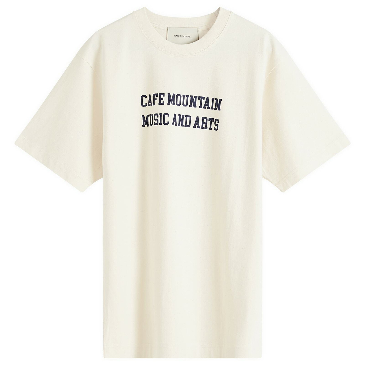 Café Mountain Men's Music And Arts T-Shirt in Vintage Ivory And Green