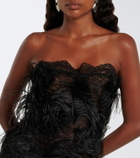 The Attico Feather-trimmed minidress