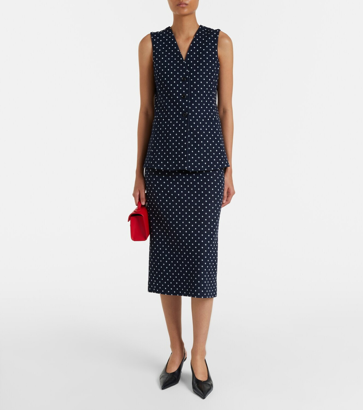 Max Mara Polka-dot jersey vest