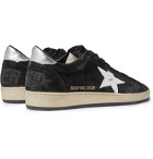 Golden Goose - Ball Star Distressed Suede and Leather Sneakers - Black