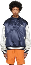 Rhude Navy & White Varsity Jacket