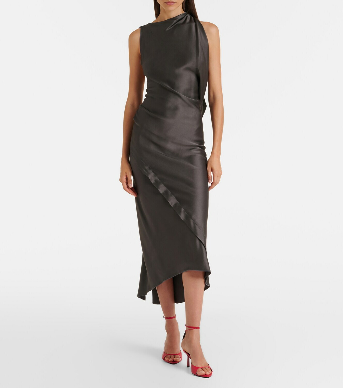 Victoria Beckham Kyra draped crêpe satin midi dress