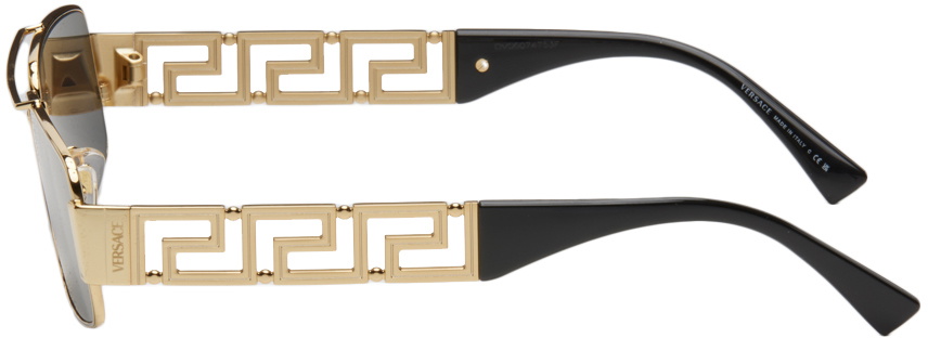 Versace Black & Gold Greca Sunglasses