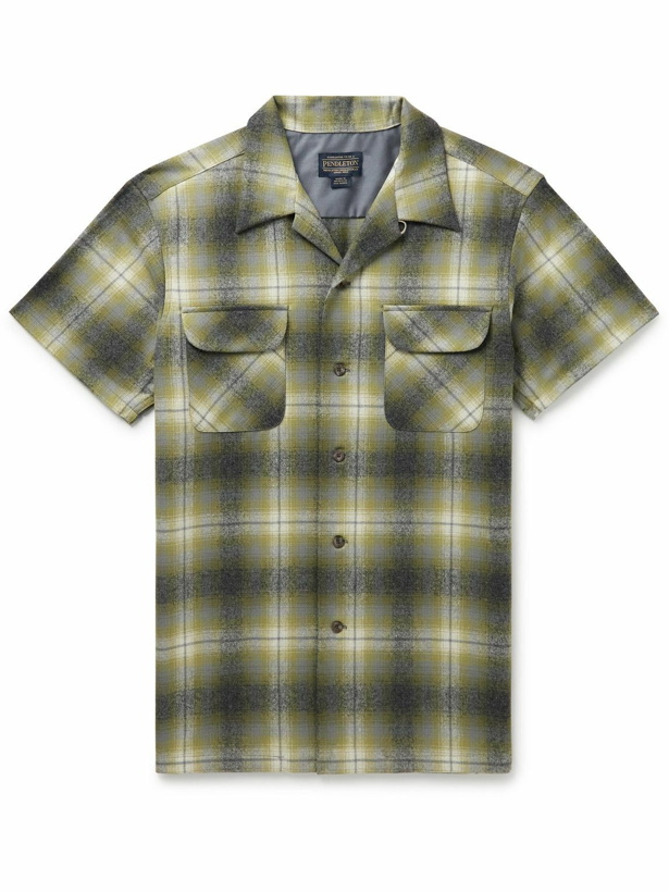 Photo: Pendleton - Board Convertible-Collar Checked Merino Wool Shirt - Green