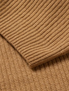 Sunspel - Ribbed Merino Wool and Cashmere-Blend Sweater - Brown