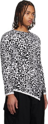 Black Comme des Garçons White & Black Leopard Sweater