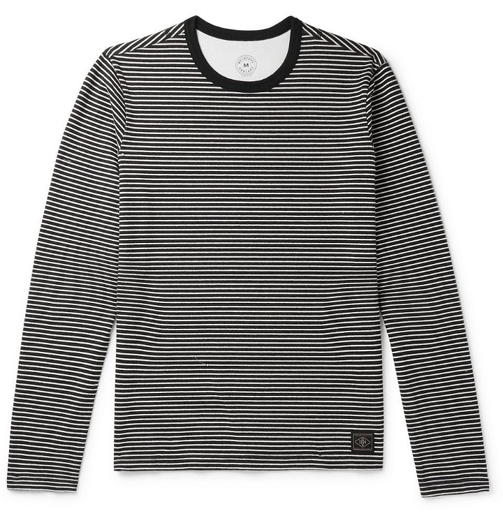 Photo: Belstaff - Gurnard Striped Brushed-Cotton Jersey T-Shirt - Black
