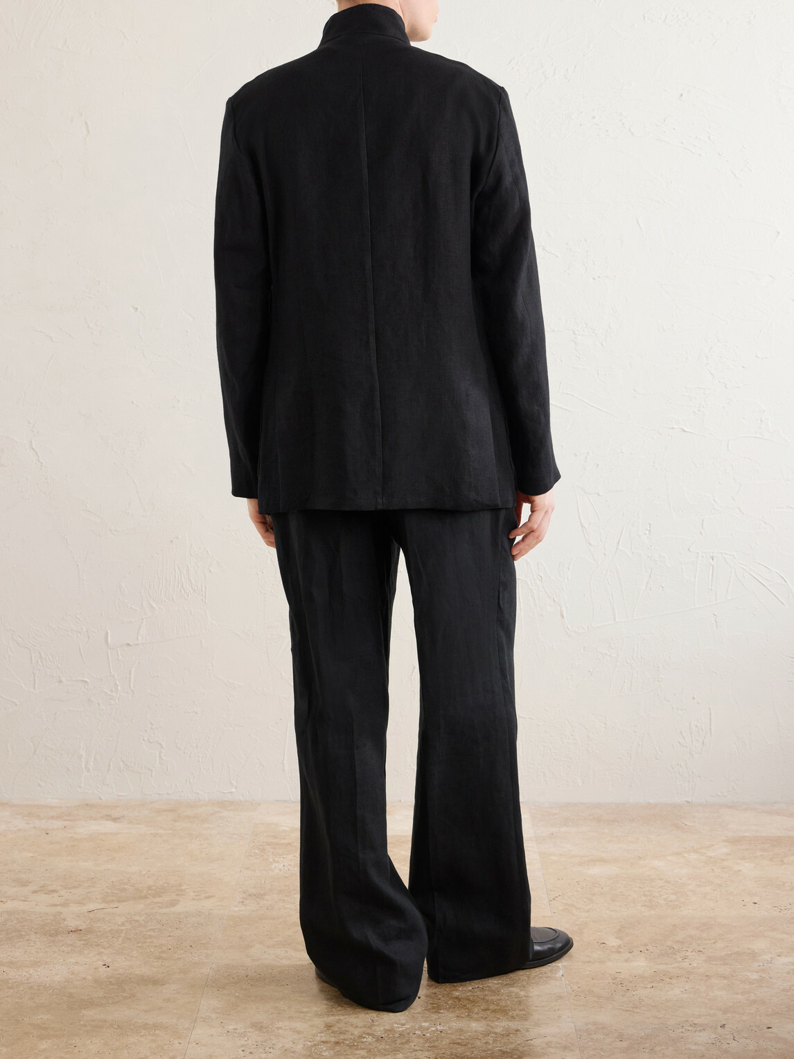 Saman Amel - Nehru Linen Jacket - Black