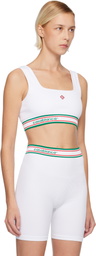 Casablanca White Seamless Sport Bra